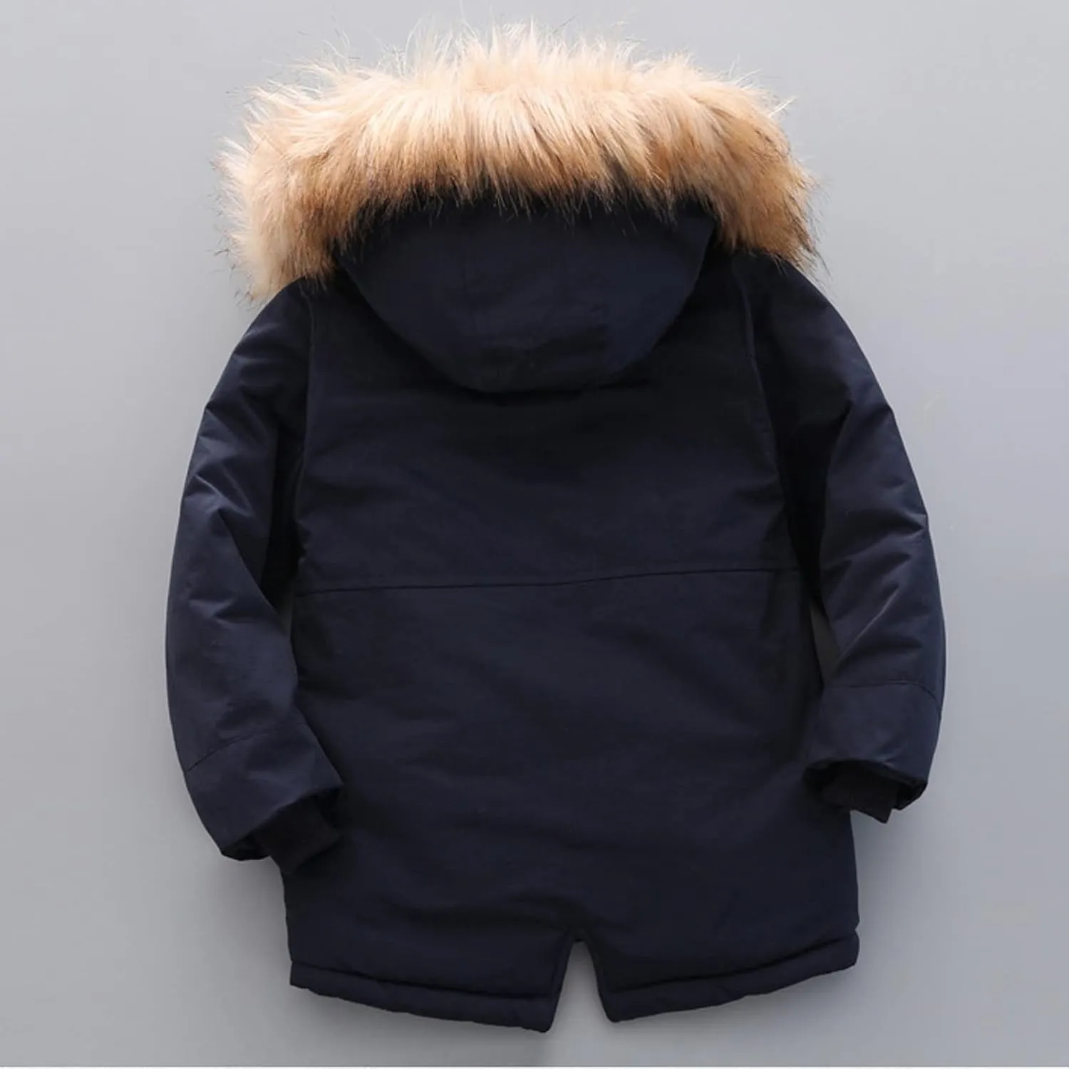 2021 Thick Quilted Fleece Lined Jacket for 2-7 Years Kids Boy's Winter Coat Hooded Cotton-padded Parka Outerwear
