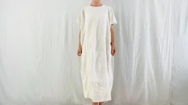 Amuzgo Huipil Dress. White-on-White. Hand-Woven. Guerrero, Mexico. 0131