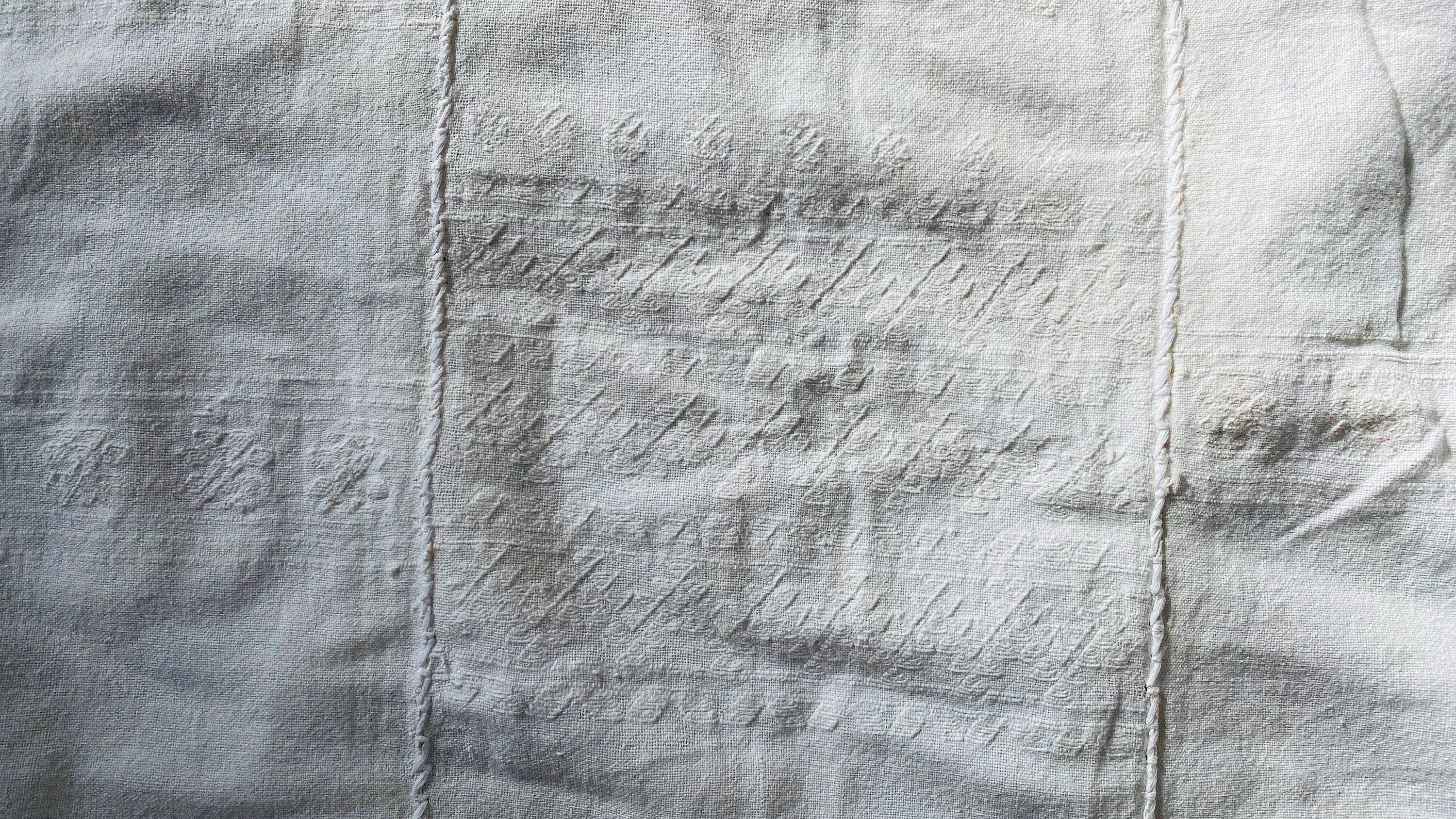 Amuzgo Huipil Dress. White-on-White. Hand-Woven. Guerrero, Mexico. 0189
