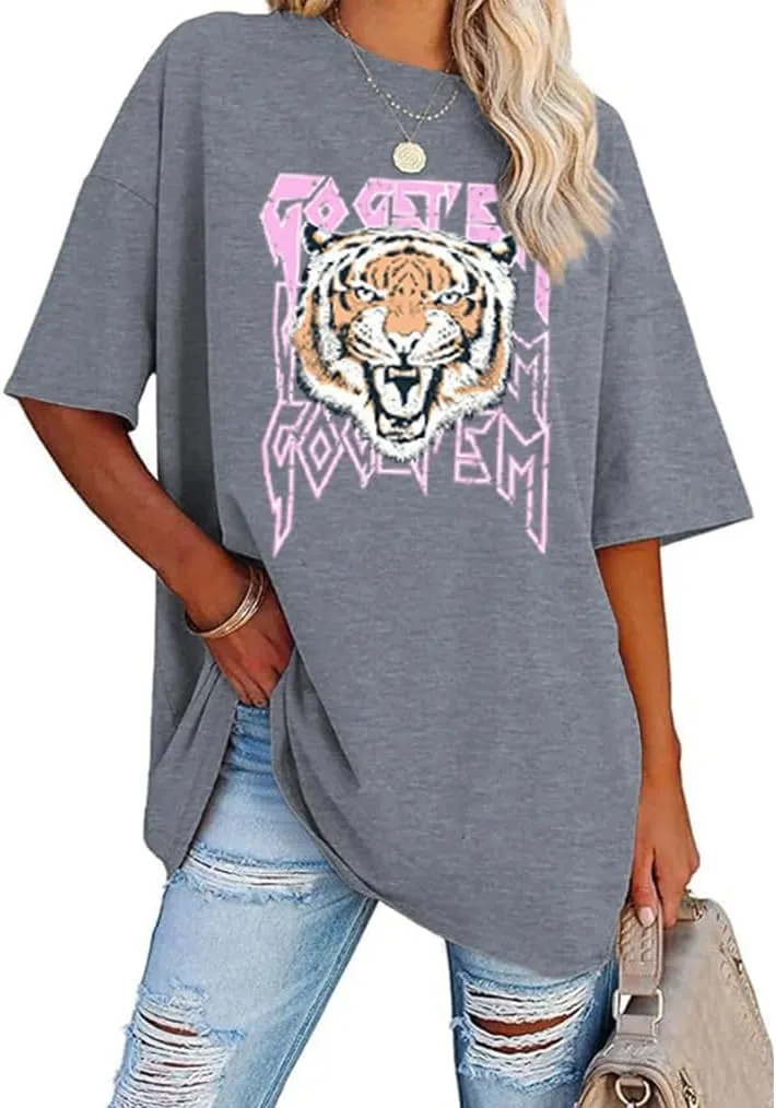 Aoang Graphic Tshirts Oversized Womens Summer Crewneck Short Sleeve Tee Shirt Blouse Tops