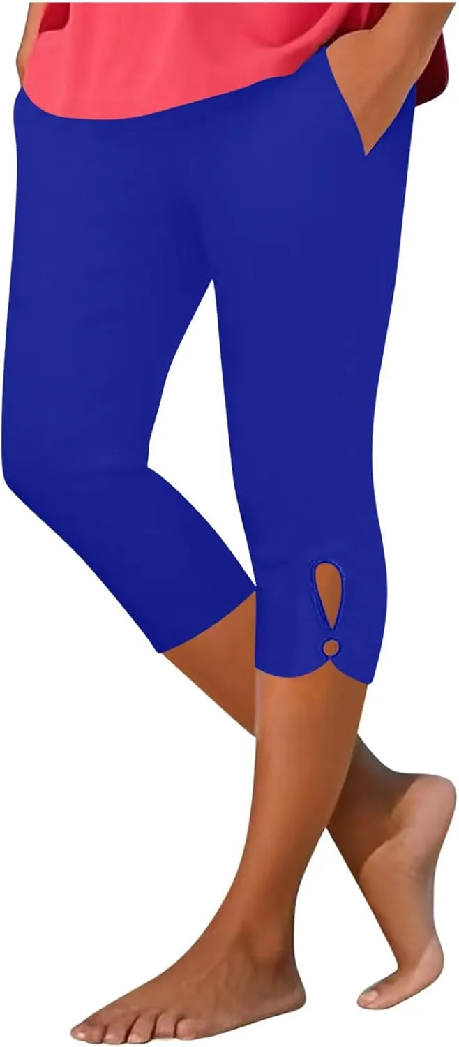 Capri Leggings for Women with Pockets Stretchy Soft High Waisted Yoga Pants Workout Exercise Hiking Capri Pants 2025