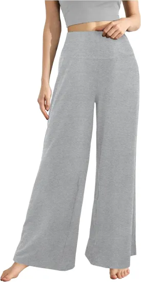 CHICASIMR Wide Leg Womens Pants High Waist Loose Flowy Comfy Lounge Stretch Soft Women Pants Casual Pants with Pockets