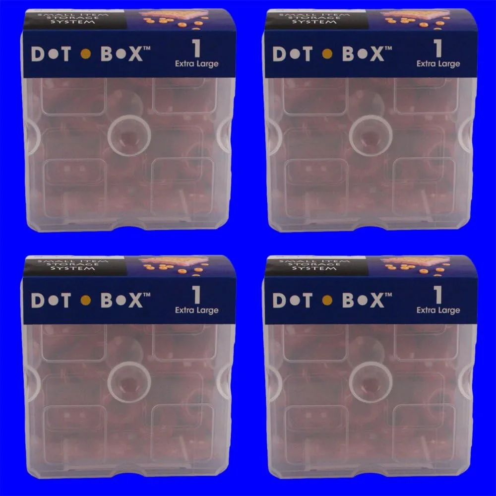 DotBox Extra Large Box - 4 pcs. Little Storage Boxes for Small Items Like Beads and Parts. Boxes Fit Inside DotBox Carrying Cases Sold Separately. 4 Packages of 1.