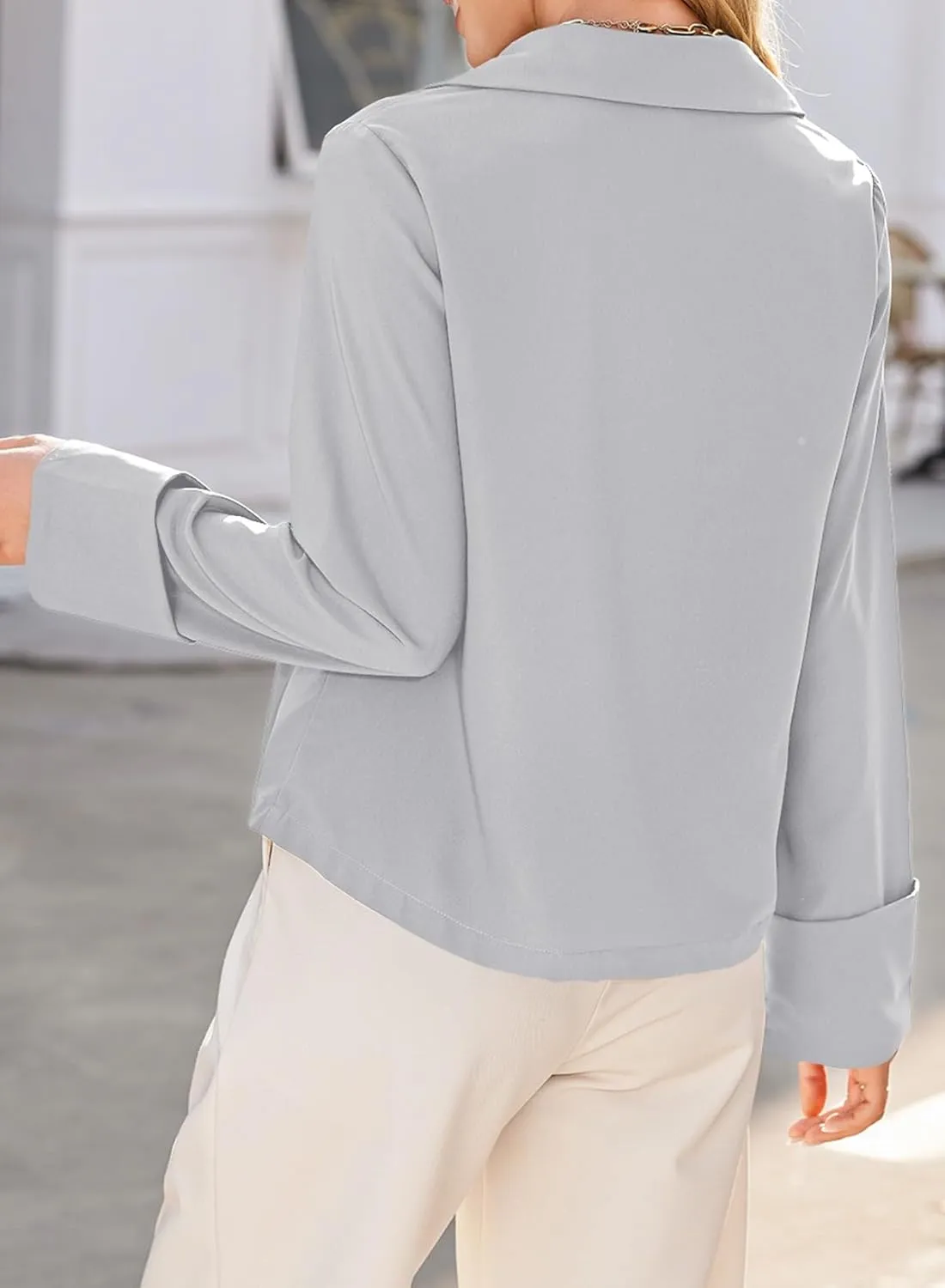 EVALESS Womens Blouses Cute Long Sleeve Bow Tie Front Shirts Going Out Tops Spring Summer Outfits Trendy 2025