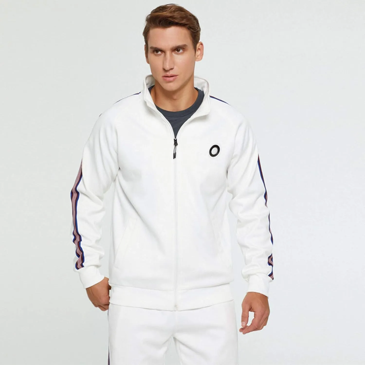 Fashion Sweatsuits for Men Loose Fit Soft Cotton Tracksuit Full Zip Jacket Cinch Bottom Jogger Pant with Pockets Drawstring