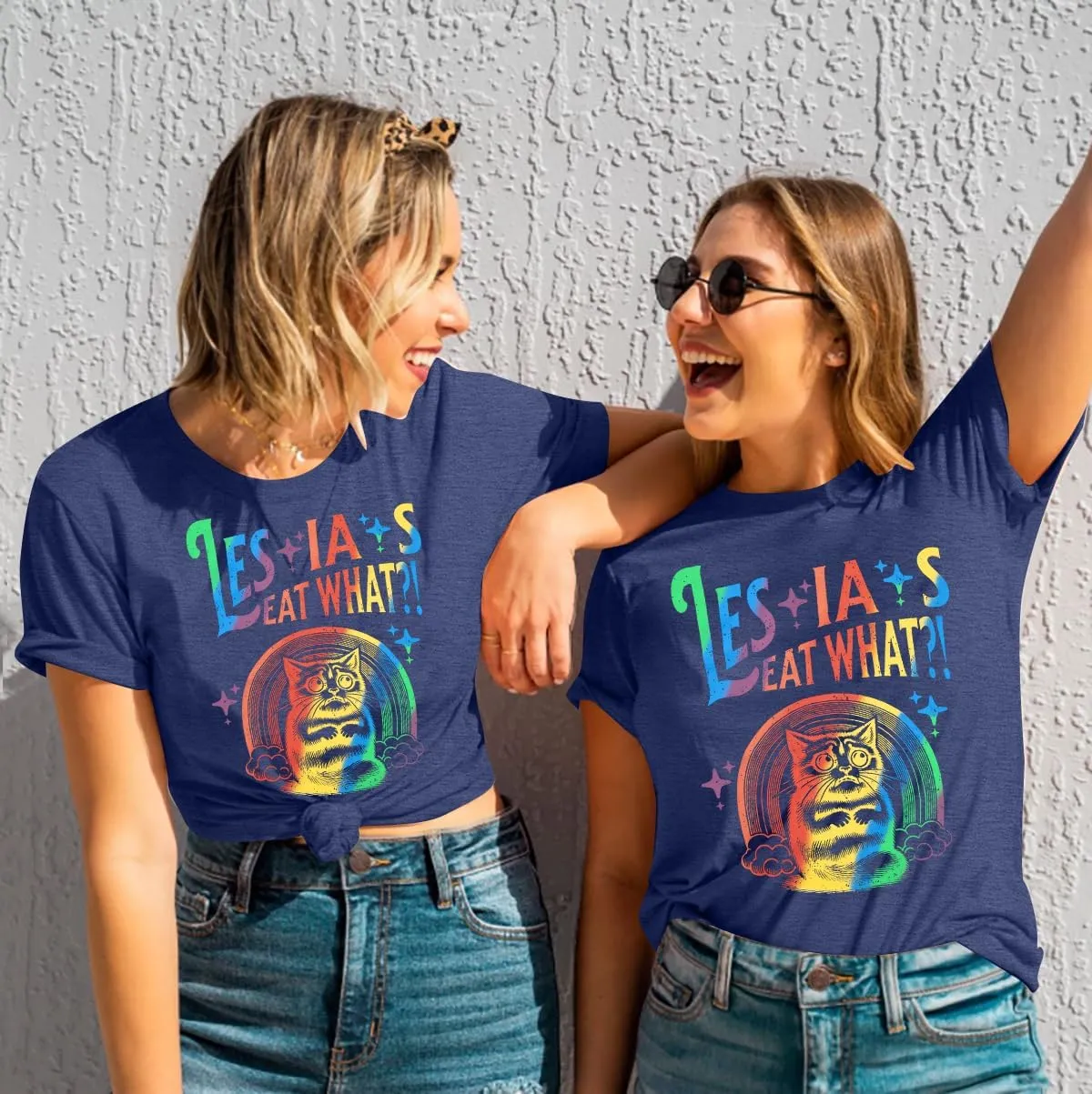 FAYALEQ Pride Shirt for Women Lesbians Rainbow Cat Graphic Shirts Funny Lesbians Pride Tshirts LGBTQ Equality Shirts