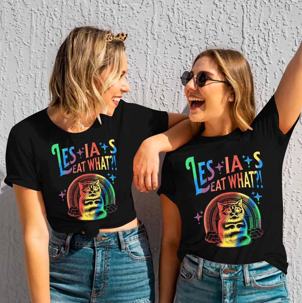FAYALEQ Pride Shirt for Women Lesbians Rainbow Cat Graphic Shirts Funny Lesbians Pride Tshirts LGBTQ Equality Shirts