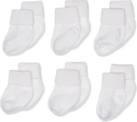 Jefferies Socks Baby Boys' Newborn Turn Cuff Bootie 6 Pair Pack