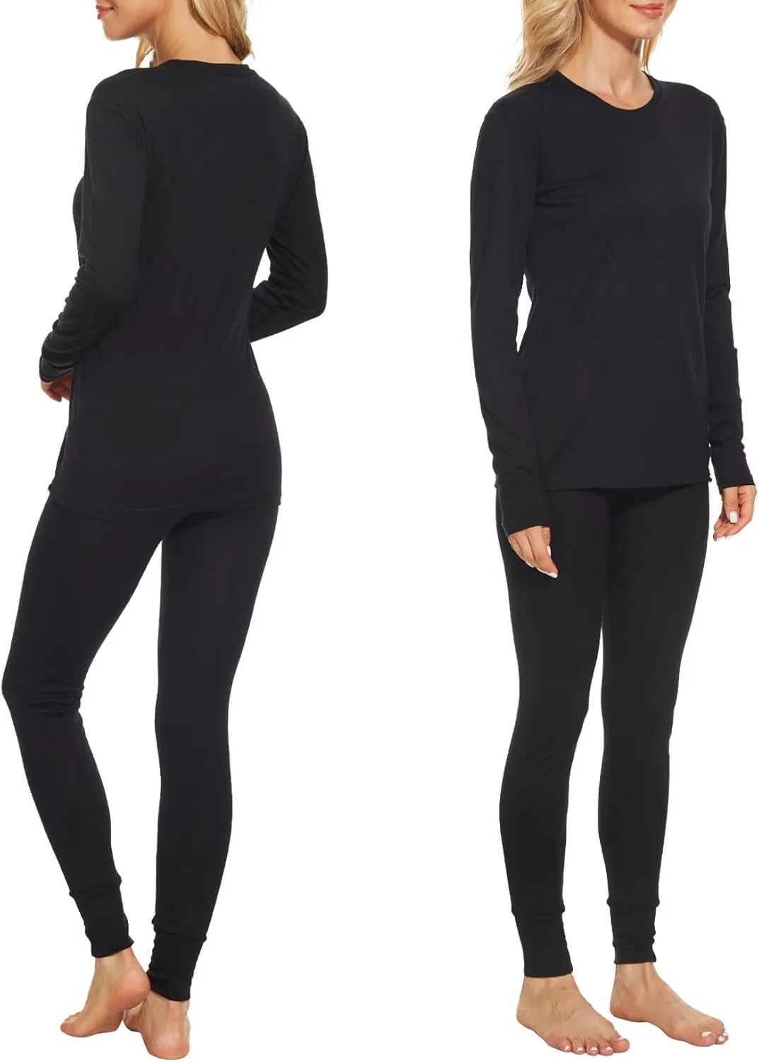MERINNOVATION Merino Wool Base Layer Set for Women 100% Merino Wool Thermal Underwear Set