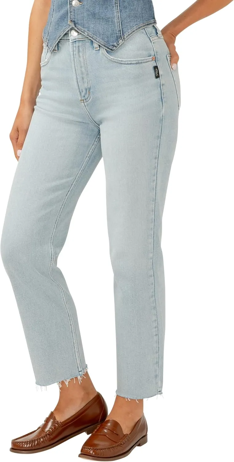Silver Jeans Co. Women's Highly Desirable High Rise Straight Leg Jeans