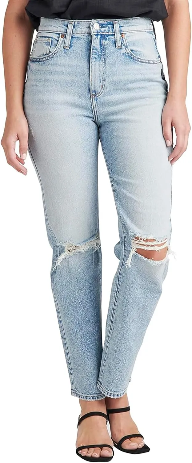 Silver Jeans Co. Women's Highly Desirable High Rise Straight Leg Jeans