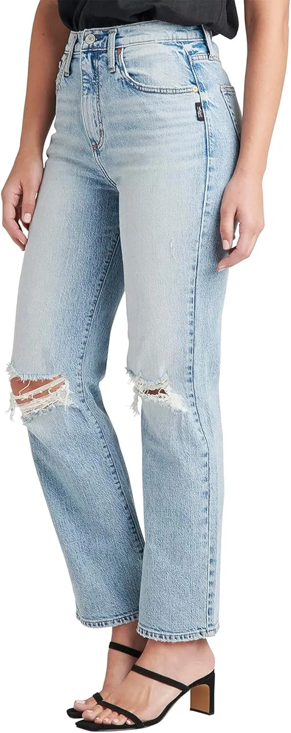 Silver Jeans Co. Women's Highly Desirable High Rise Straight Leg Jeans