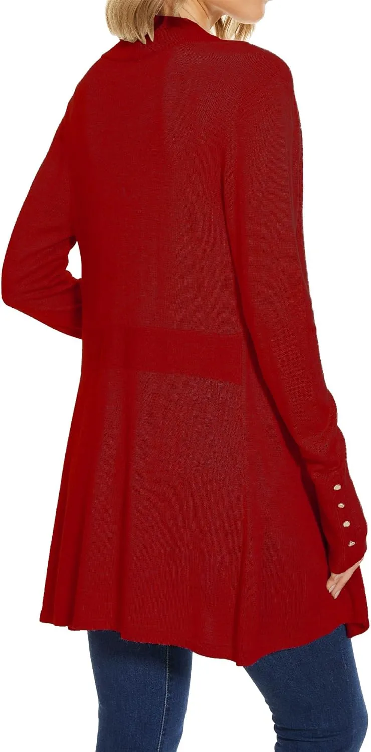 Spicy Sandia Women's Cardigan Sweaters Long Dressy Casual Lightweight Open Front Knit Cardigans for Spring Early Fall