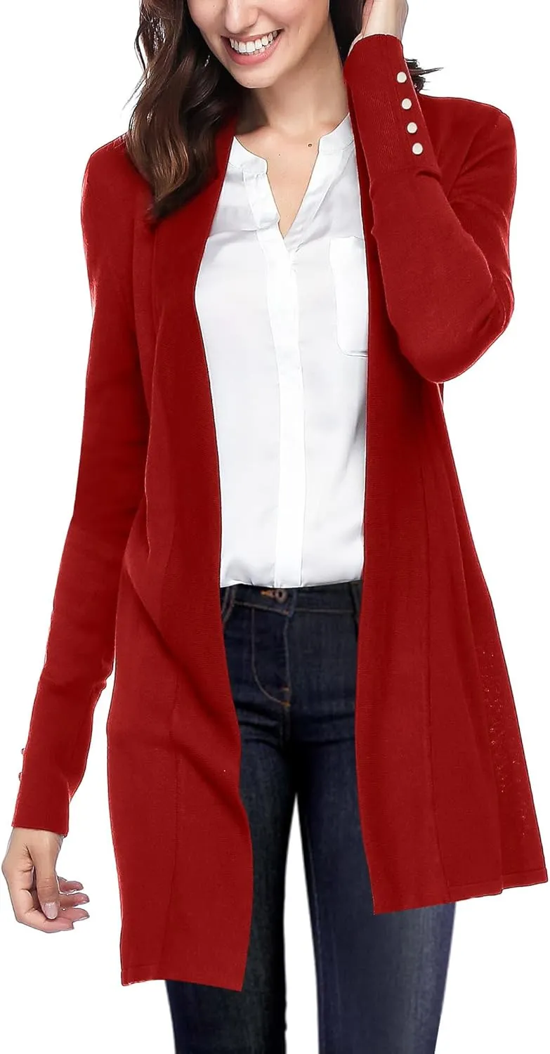 Spicy Sandia Women's Cardigan Sweaters Long Dressy Casual Lightweight Open Front Knit Cardigans for Spring Early Fall
