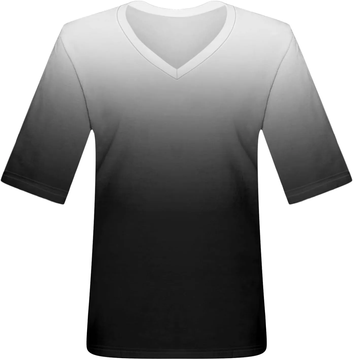 Summer Tops for Women 2025 Half Sleeve Top Printed V Neck Shirts Gradient Loose Fit Elbow Length Sleeve Blouse