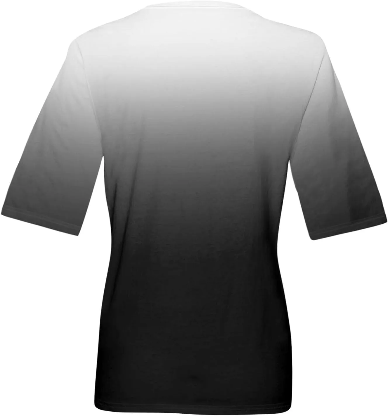 Summer Tops for Women 2025 Half Sleeve Top Printed V Neck Shirts Gradient Loose Fit Elbow Length Sleeve Blouse
