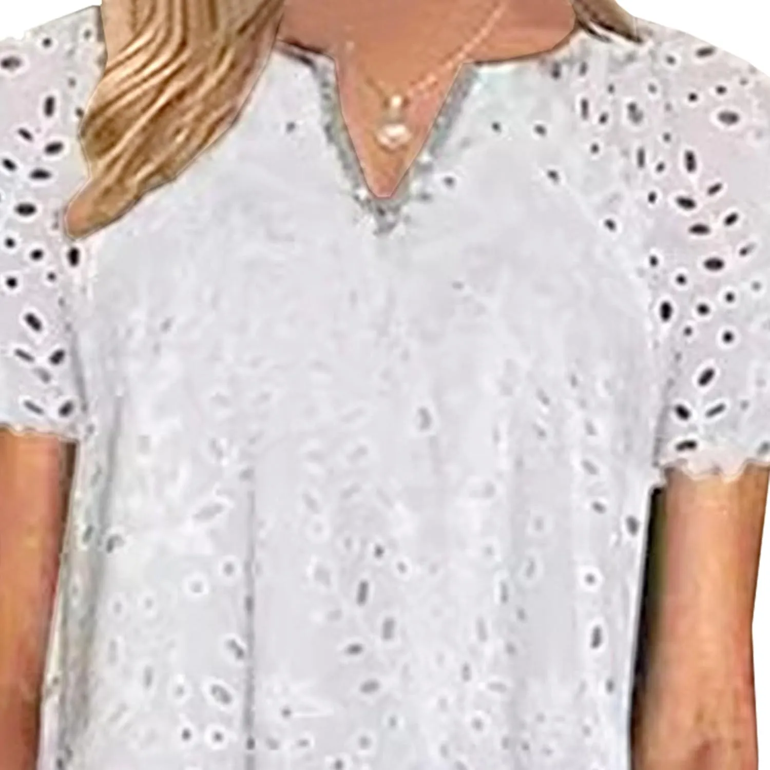 Women Summer Ruffle Hem Floral Lace Eyelet Dress Casual Notch Neck Midi Tunic Dress with Pocket 2025 Trendy