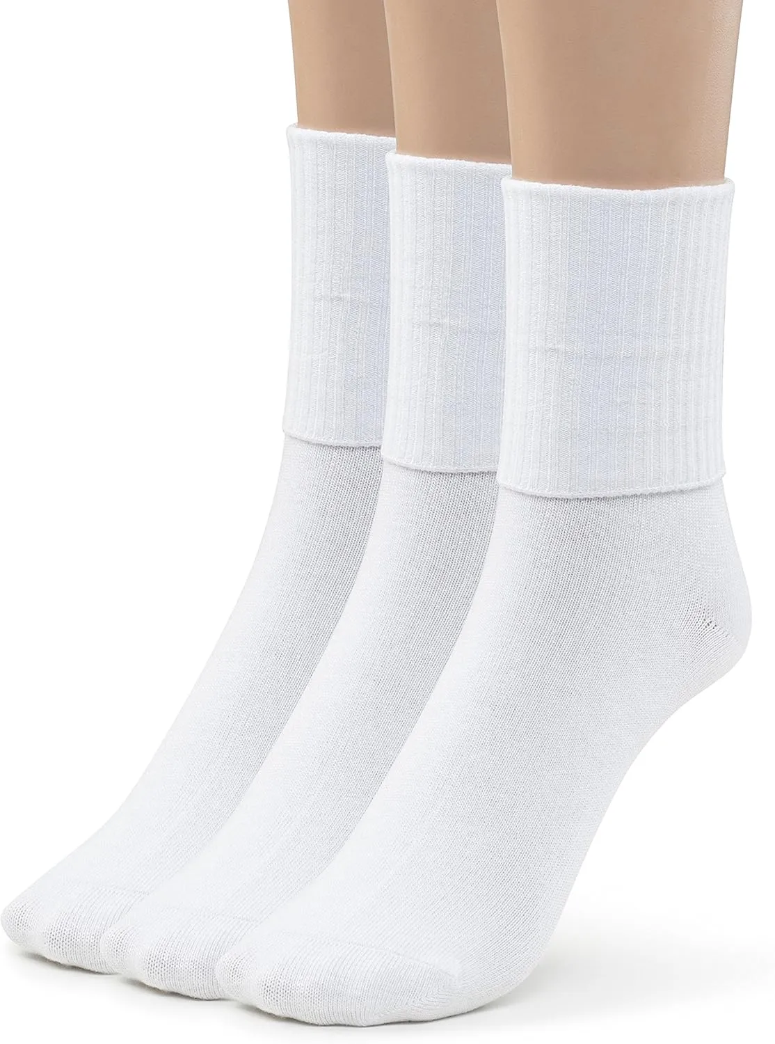 Womens Soft Rayon from Bamboo Dress Socks Crew Seamless Toe Turn Cuff Socks 3-6 Pairs