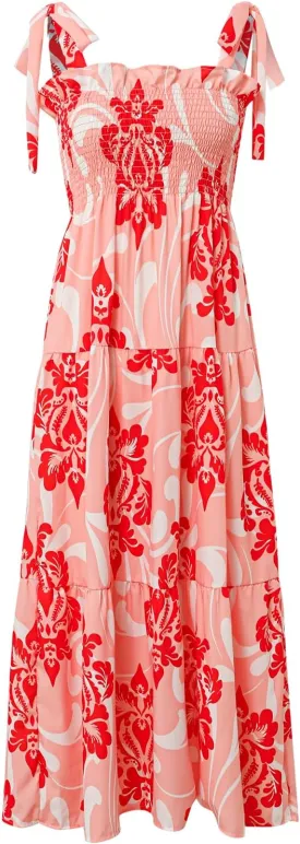 Women's Summer Floral Maxi Dress Casual Boho Spaghetti Strap Square Neck Long Dress A Line Beach Sundress
